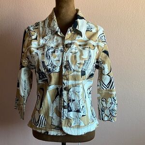 Kaktus Beige and Black Artistic Jacket